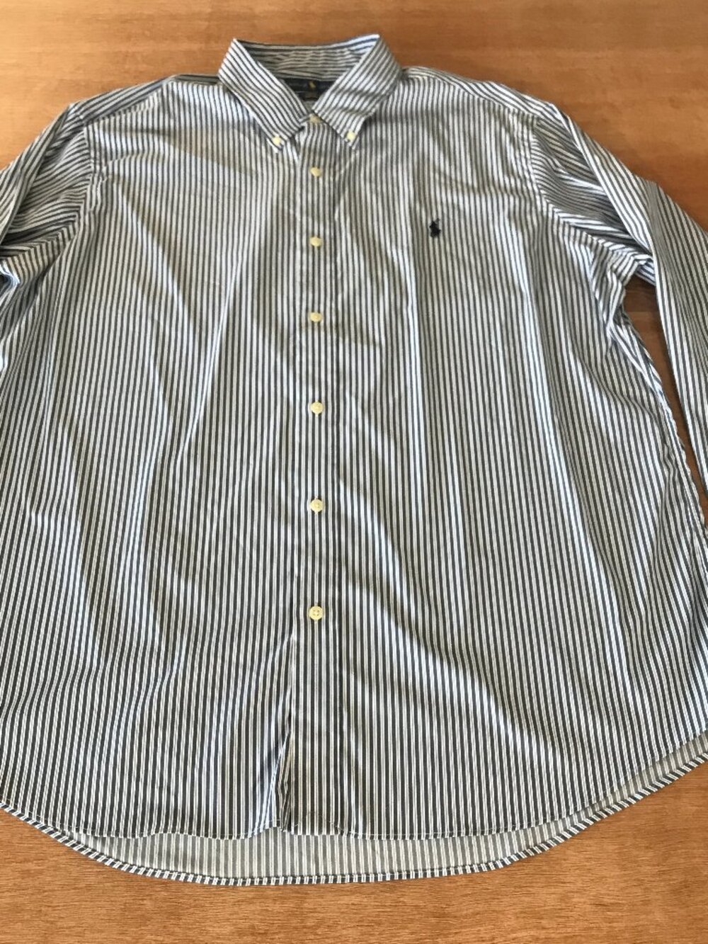 Ralph Lauren Classic Fit Performance Shirt Men XXL Blue Striped Button Down